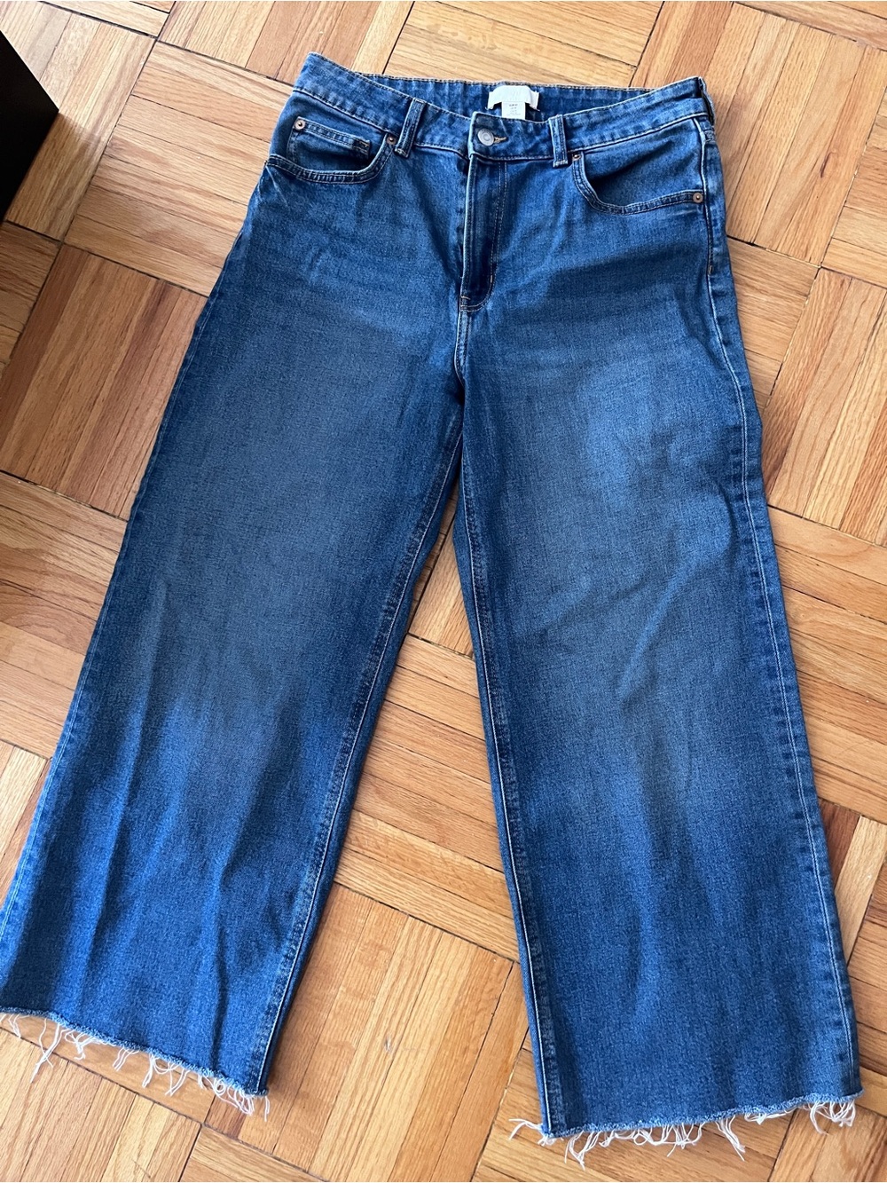 H&M Frayed Wide Leg Jeans